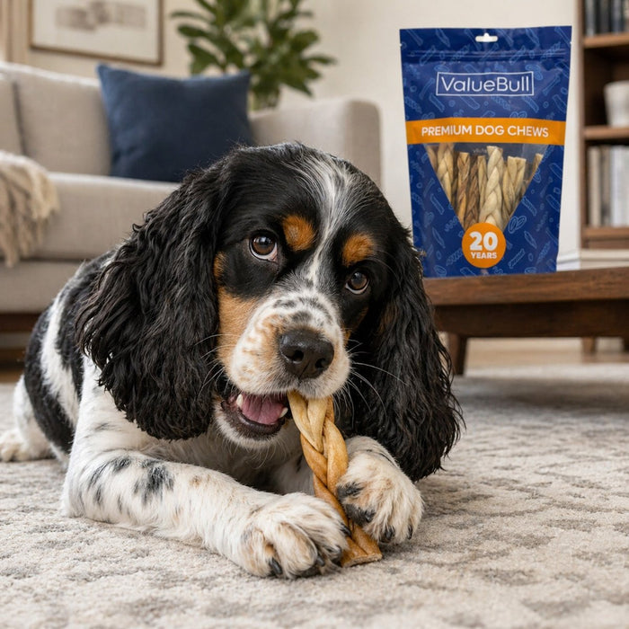 ValueBull Lamb Collagen Braids for Dogs, Varied Sizes & Shapes, 100 Count - Lamb - 100 Braids