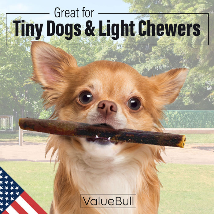 ValueBull USA Beef Collagen Sticks, 6 Inch Extra Thin Chews, 50 Count - Extra Thin - 50 Sticks