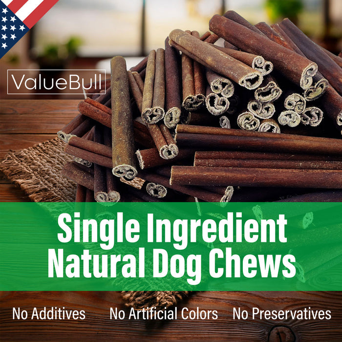ValueBull USA Beef Collagen Sticks, 6 Inch Extra Thin Chews, 50 Count - Extra Thin - 50 Sticks