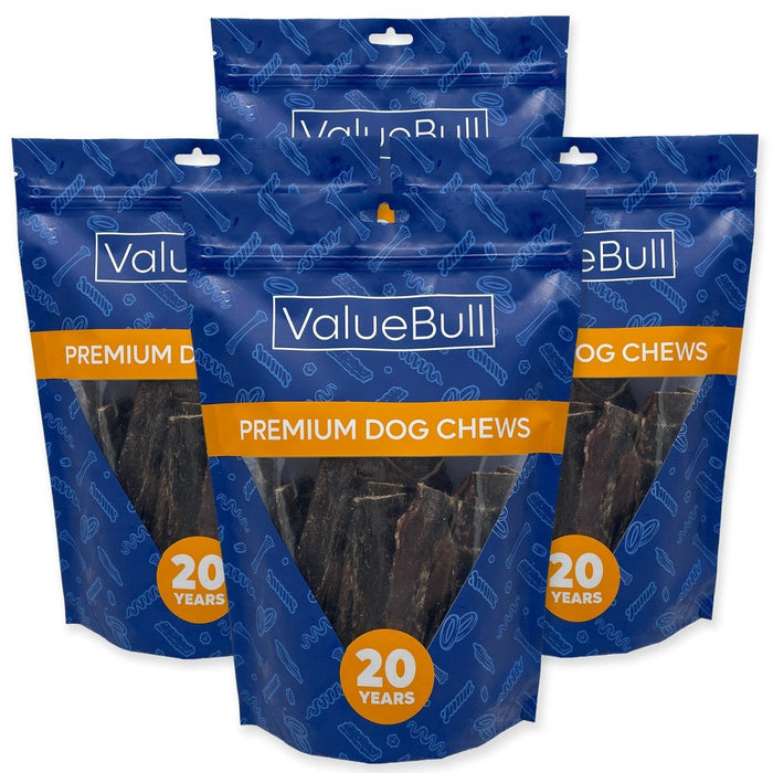 ValueBull USA Beef Jerky Gullet Stick Flats for Dogs, 6 Inch, 120 Count - 120