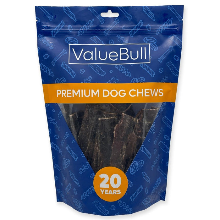 ValueBull USA Beef Jerky Gullet Stick Flats for Dogs, 6 Inch, 30 Count - 30