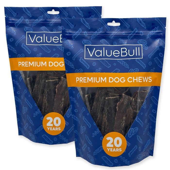 ValueBull USA Beef Jerky Gullet Stick Flats for Dogs, 6 Inch, 60 Count - 60