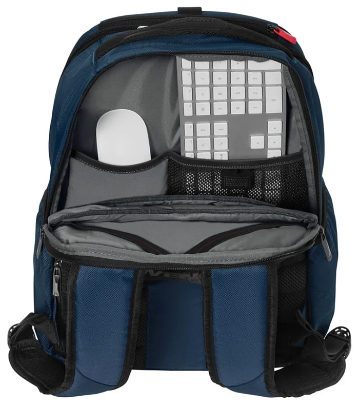 Dedicated keyboard compartment and mouse pocket