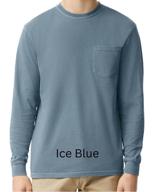 Ice Blue long-sleeve shirt on a white background